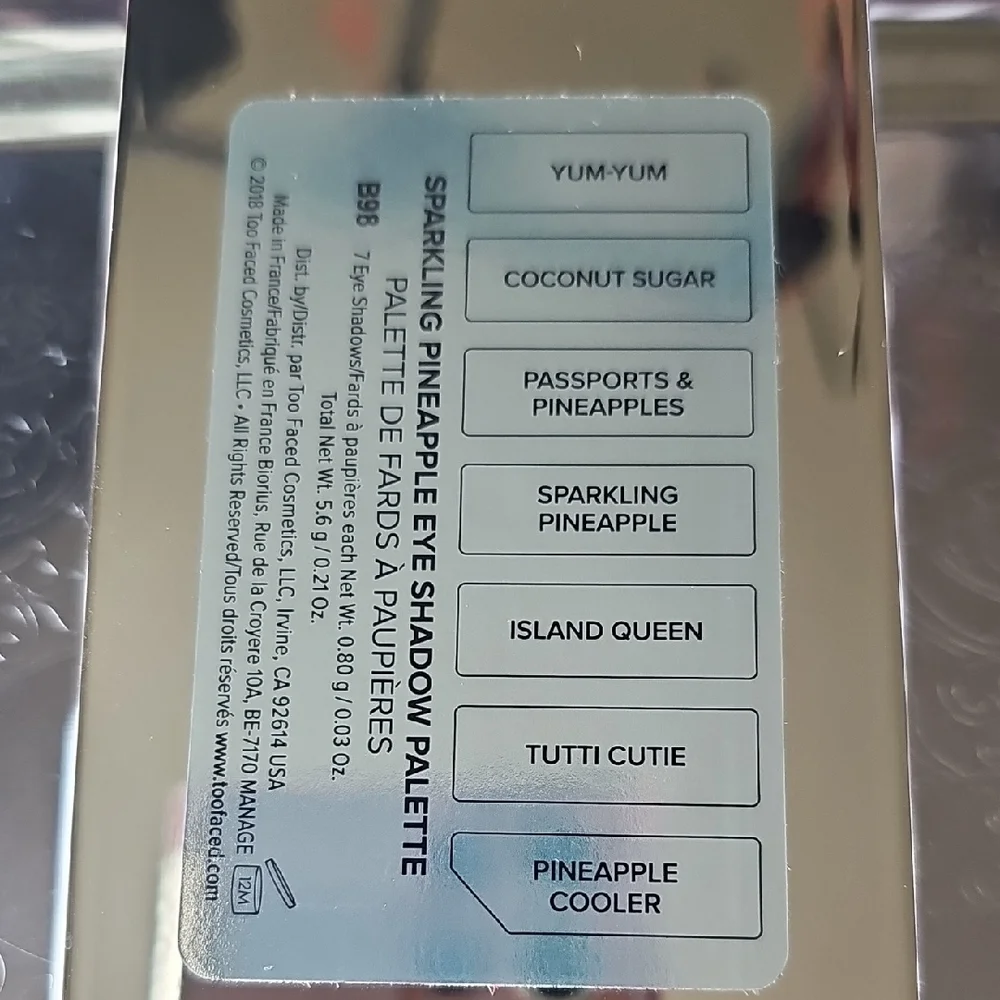 NIB Too Faced Tutti Frutti Sparkling Pineapple Eyeshadow Palette